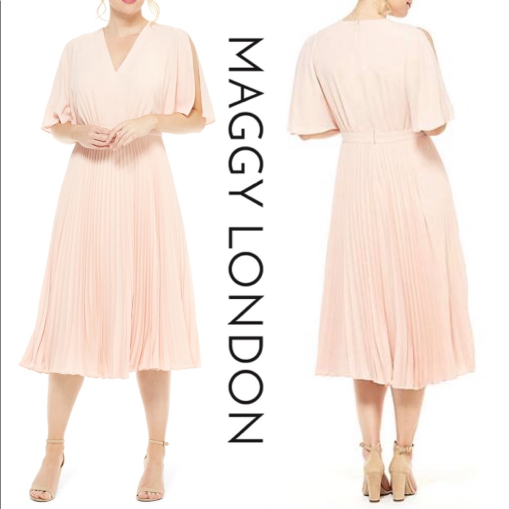 Maggy London pink pleated dress